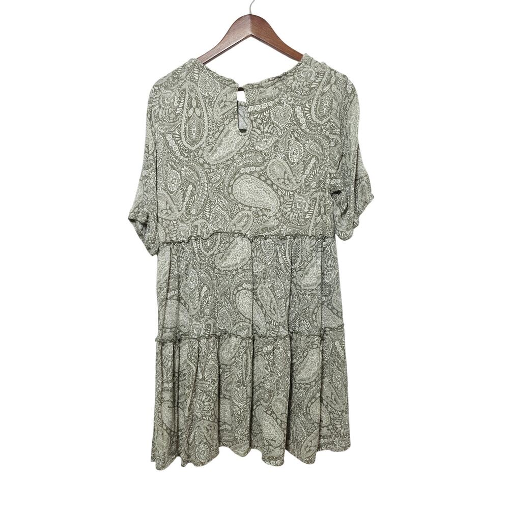 Knox Rose Dress Women's Size L Light Sage Paisley Tiered Casual Boho Summer - Picture 4 of 8